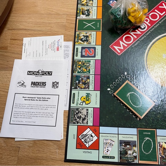 NFL Games Vintage Green Bay Packers Monopoly Board Game Favre